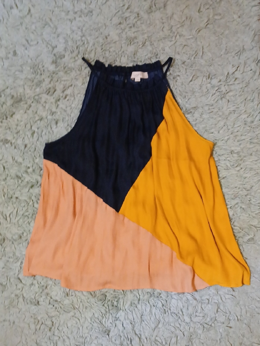 LOFT Colorblock Halter Camisole - Navy, Mustard, Blush